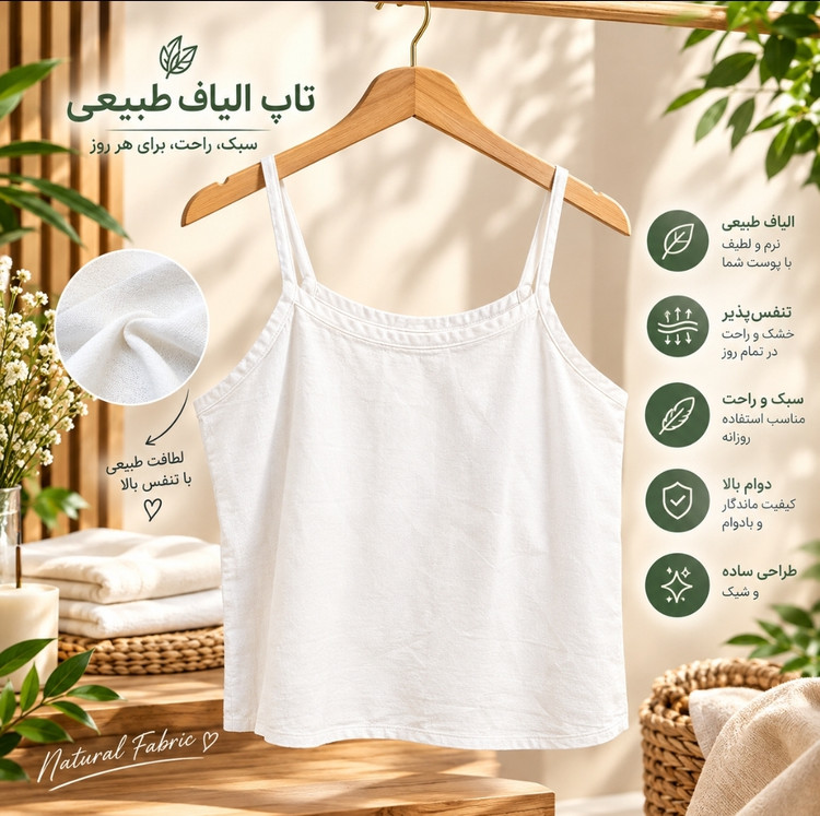 تاپ زنانه الیاف طبیعی