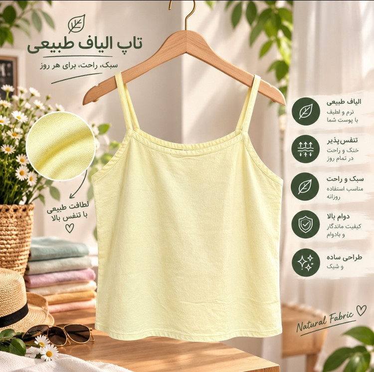 تاپ زنانه الیاف طبیعی
