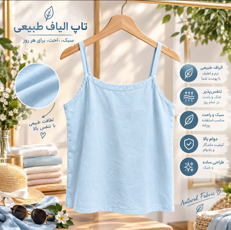 تاپ زنانه الیاف طبیعی