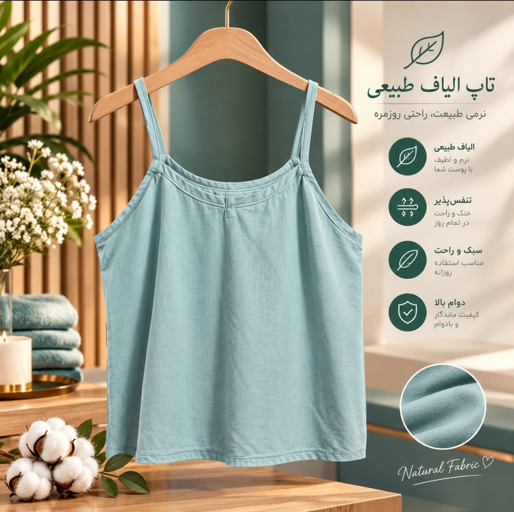 تاپ زنانه الیاف طبیعی