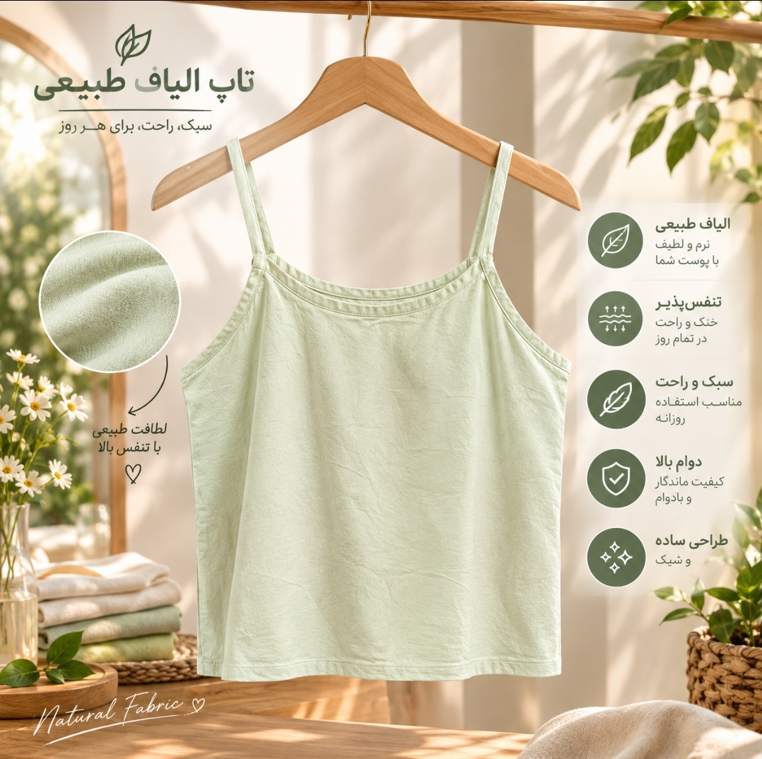 تاپ زنانه الیاف طبیعی